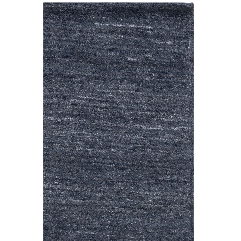 Tapis gris / noir en laine / coton touffeté à la main Himalaya, Rectangle 8 pi x 10 pi