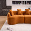 Canapé-lit modulaire incurvé à compression orange, canapé-lit en chenille haute densité 30D pour appartement, salon, L 110 po-1491805931-1491805934