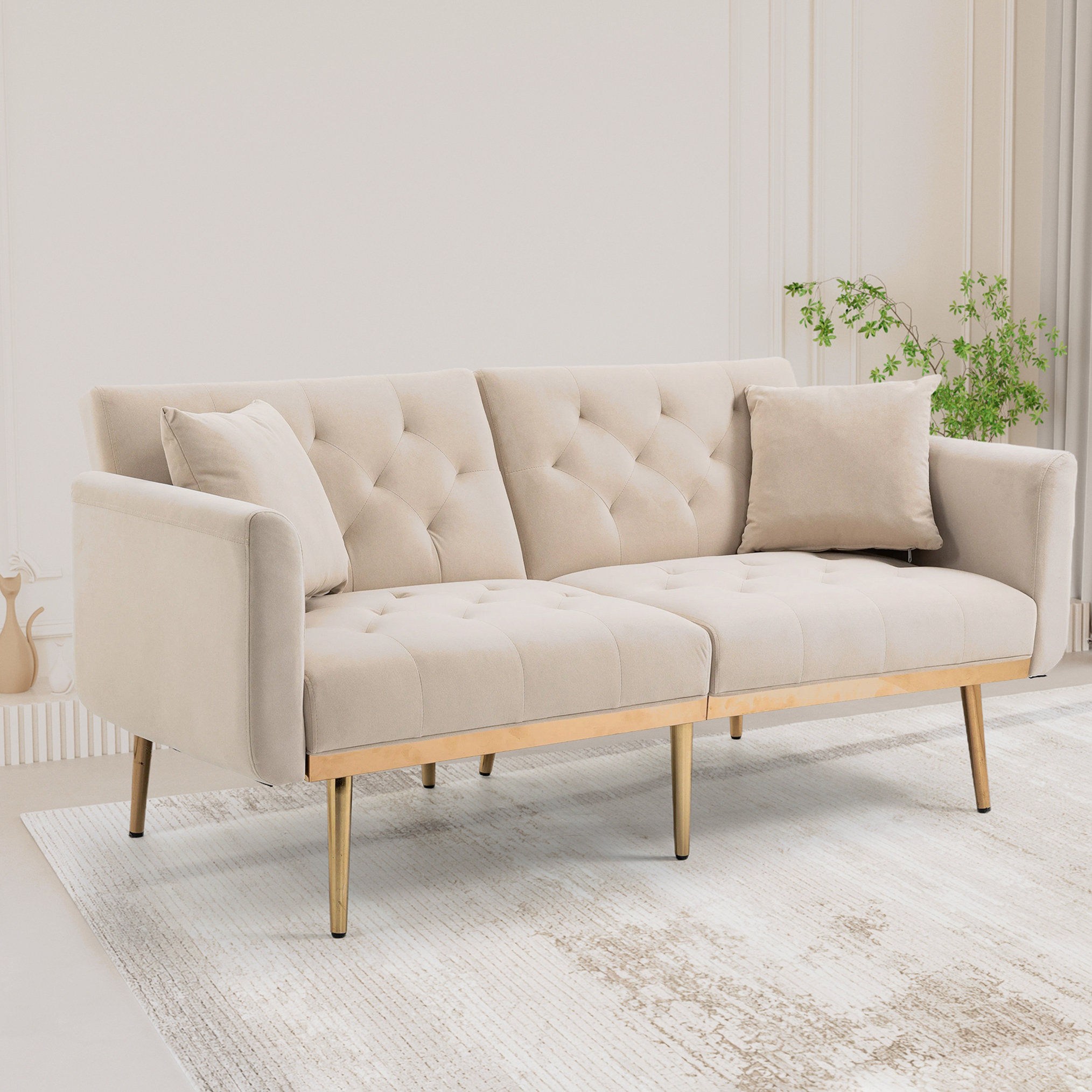 Mercer41 Achintya 65.36'' Upholstered Sleeper Sofa | Wayfair