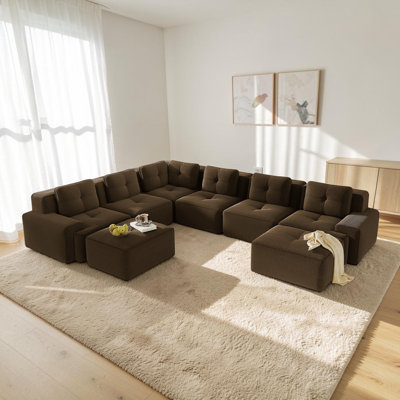 Canapé modulaire en velours côtelé à 6 places Wilroy Wilroy