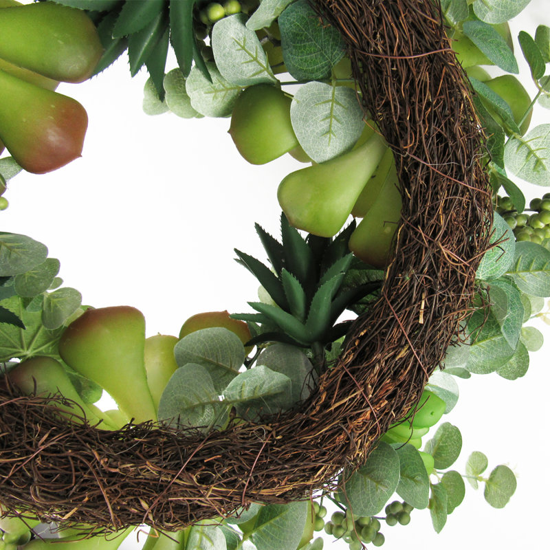 18" Mixed Succulent Eucalyptus Wreath