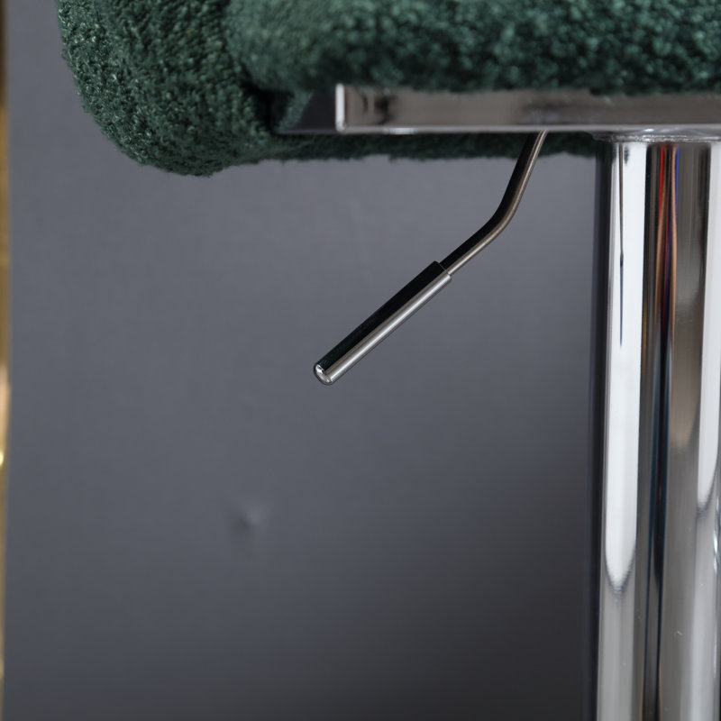 Dalicia Swivel Upholstered 65.02cm Counter Stool with Metal Frame, Emerald