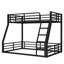 Lit superposé en métal, structure de lit superposé simple au-dessus du plancher complet, lit superposé robuste pour enfants, adolescents, adultes, conception à bruit réduit, noir-180213149