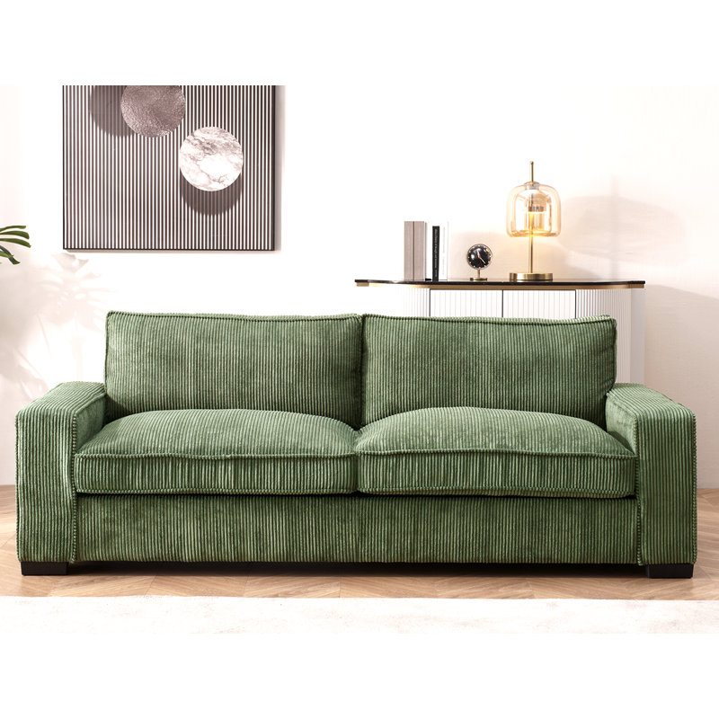 Kulpmont 79.5'' Corduroy Sofa, Green