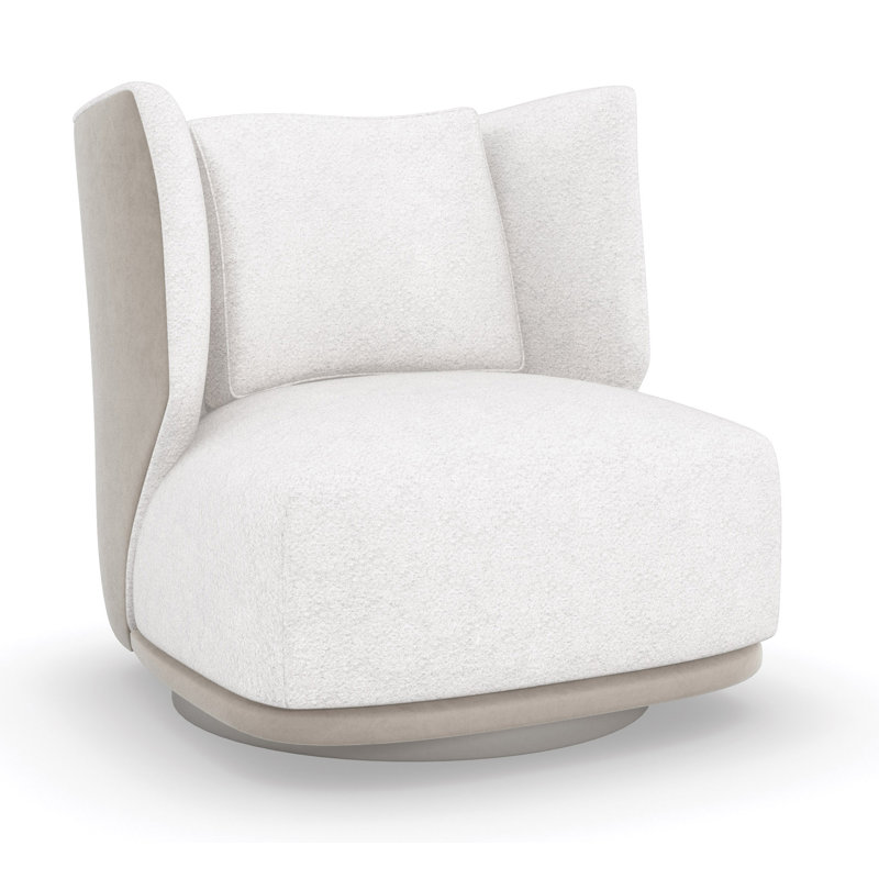 Seville 32" W Polyester Swivel Wingback Chair