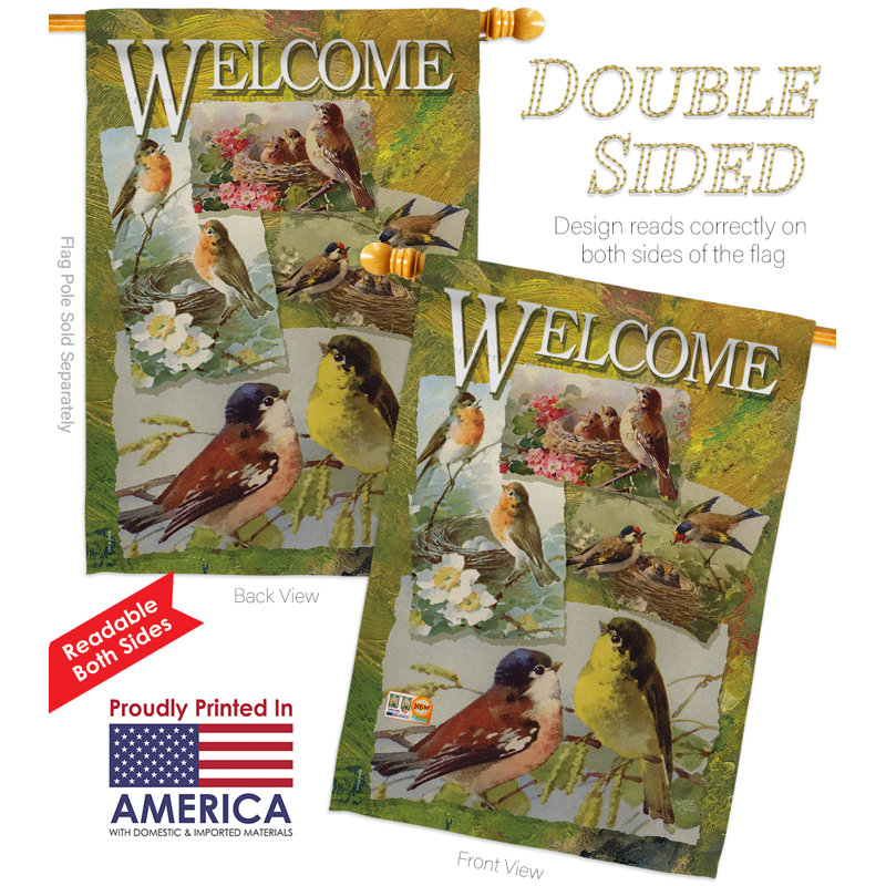 Double Sided 40'' H x 28'' W Polyester Animal Flag Set
