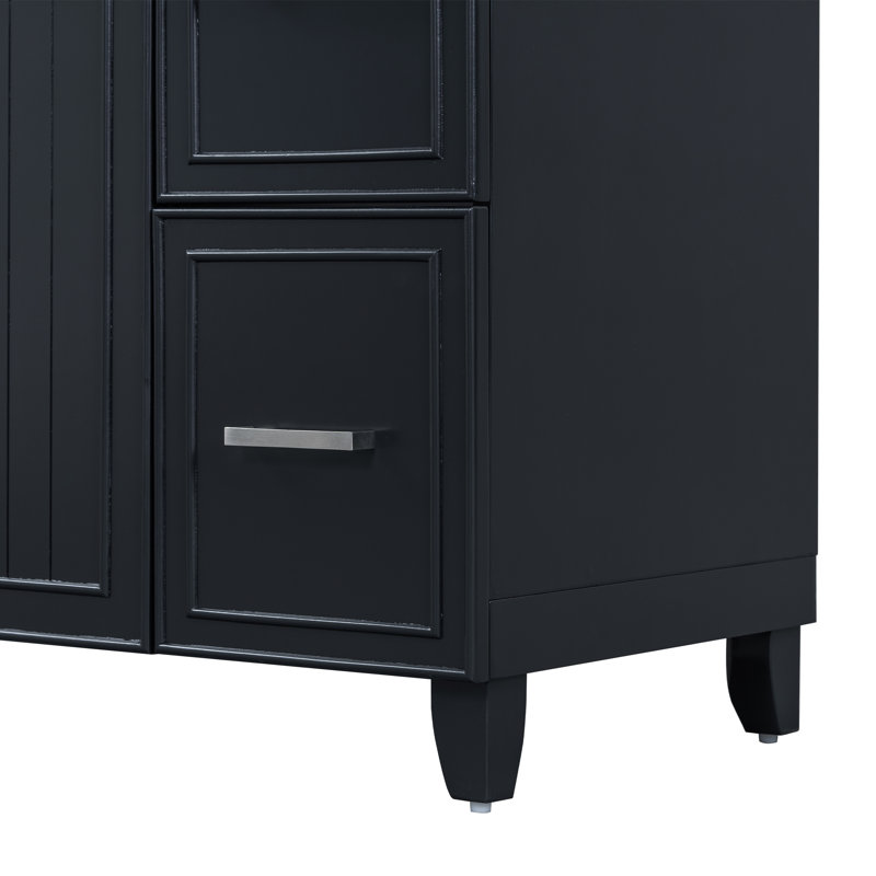 Ensemble de meuble-lavabo avec lavabo 36 po 36 po, Noir / argenté