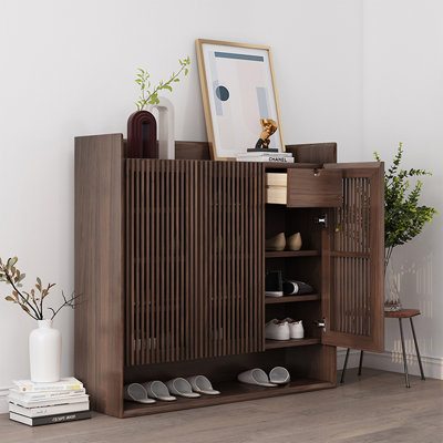 Modern Nut-Brown Solid wood Shoe Storage