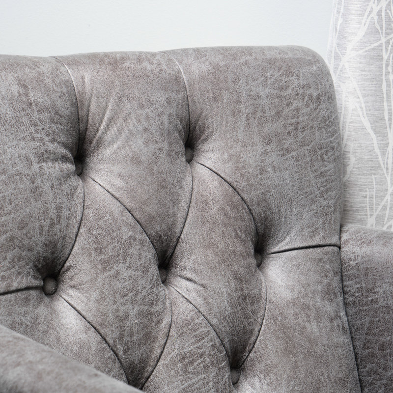 Chaise confortable en microfibre avec pieds en bouleau et cadre rembourré en ardoise moderne, Ardoise