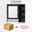 Armoire de rangement murale pour salle de bain, armoires à pharmacie avec grande porte miroir, tablettes réglables et trois niveaux de rangement ouverts (meuble-lavabo non inclus), rangement pour salle de bain-839340523