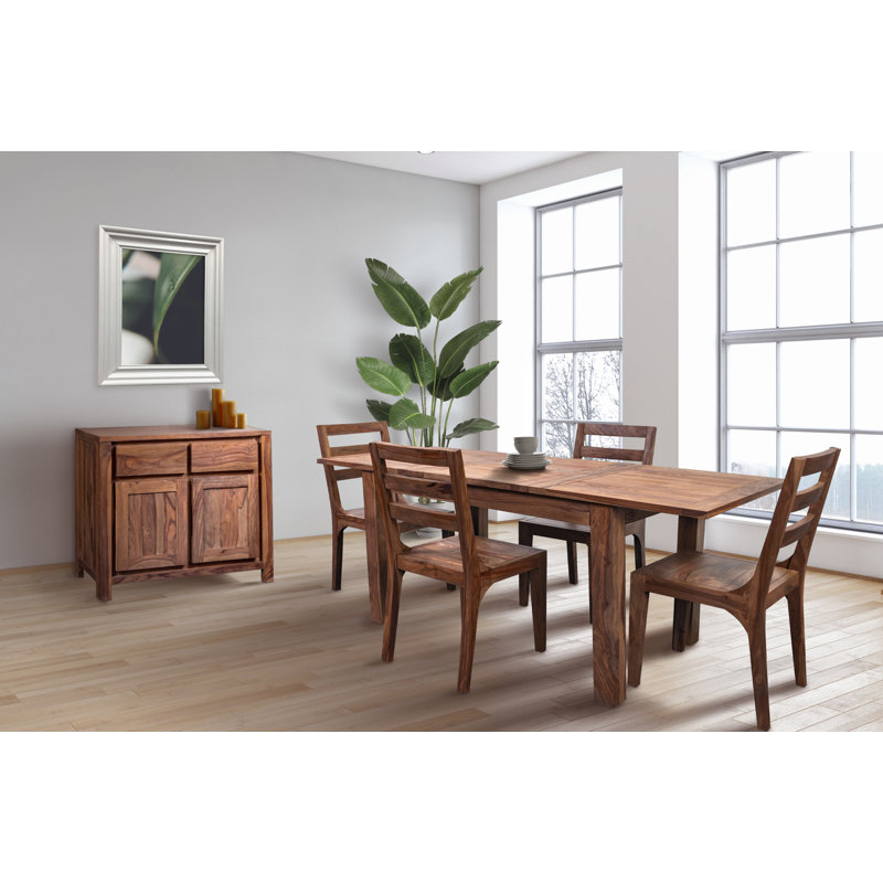 Kanwal Extendable Solid Wood Dining Table, 30'' H x 40'' W x 72'' L