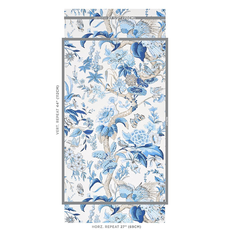 Cranley Garden Wallpaper, Blue