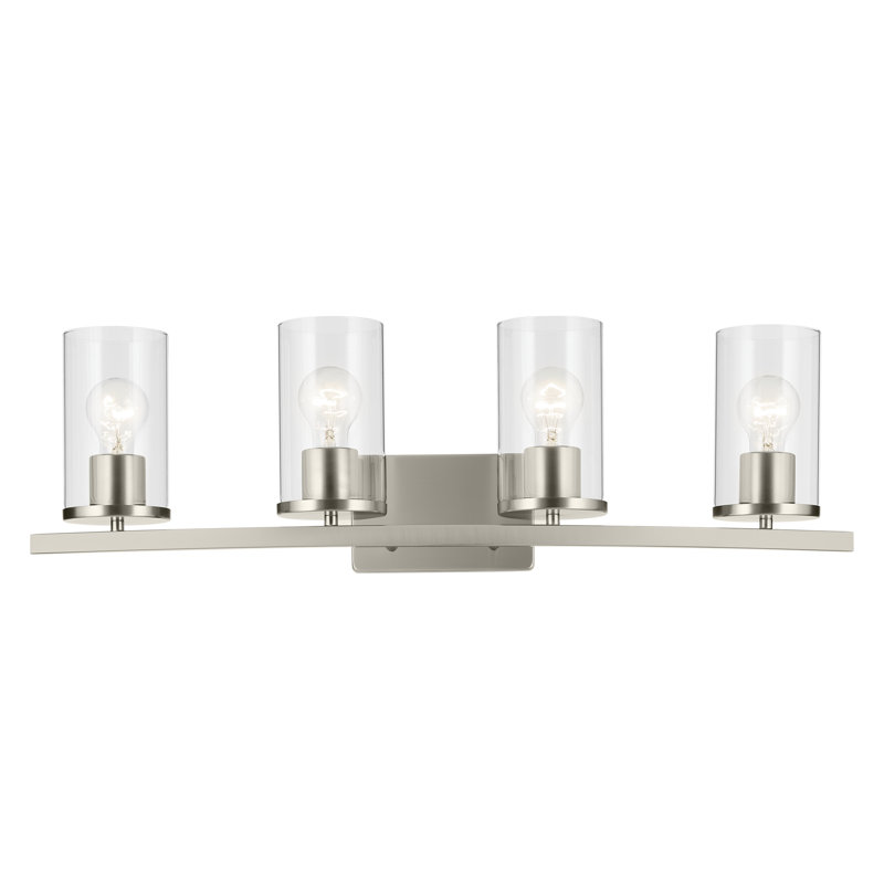 Éclairage pour salle de bain 4 lumières 31,25 po, Nickel brossé