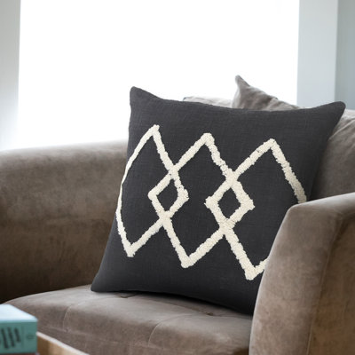 Modern Tufted Diamonds Cotton Throw Pillow