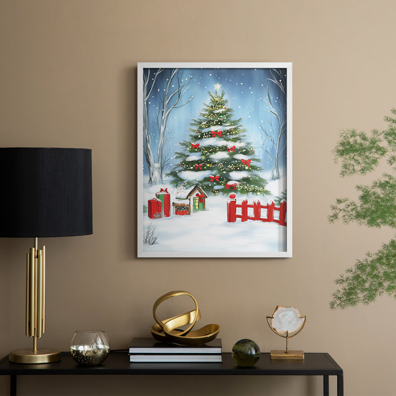 Reproduction encadrée - bois massif, H 11 po x l 9 po, Blanc