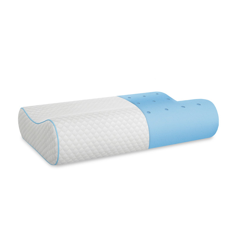 White Gel-Infused Memory Foam Contour Neck Pillow