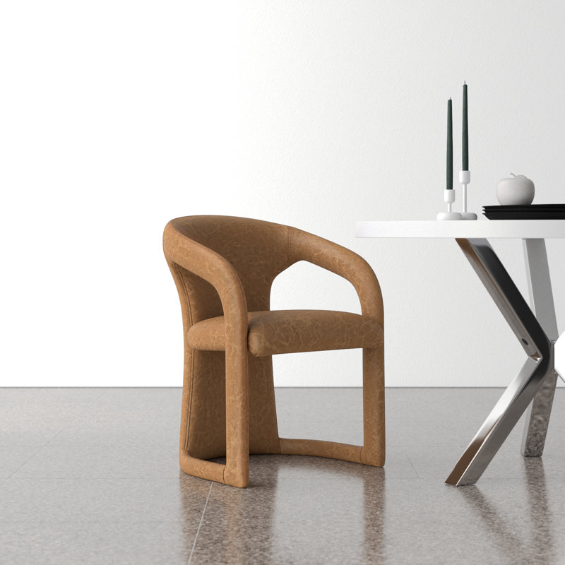 Archie Genuine Leather Dining Chair, Tan