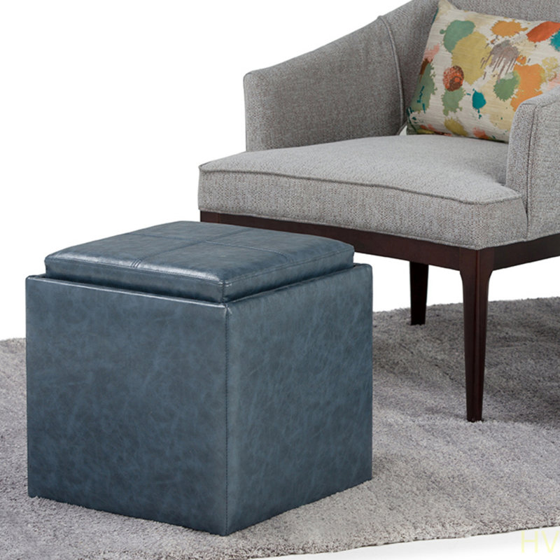 Rockwood - Repose-pieds cubique avec rangement, Bleu