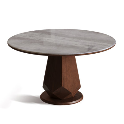 Table de salle à manger Sintered Stone pour 6 personnes avec base en bois