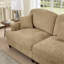 Canapé-lit classique avec accoudoirs évasés et volants amovibles, jupes plissées et pieds fuselés, canapé modulaire confortable à assise profonde en chenille modulaire avec 3 repose-pieds mobiles, café léger-399872940