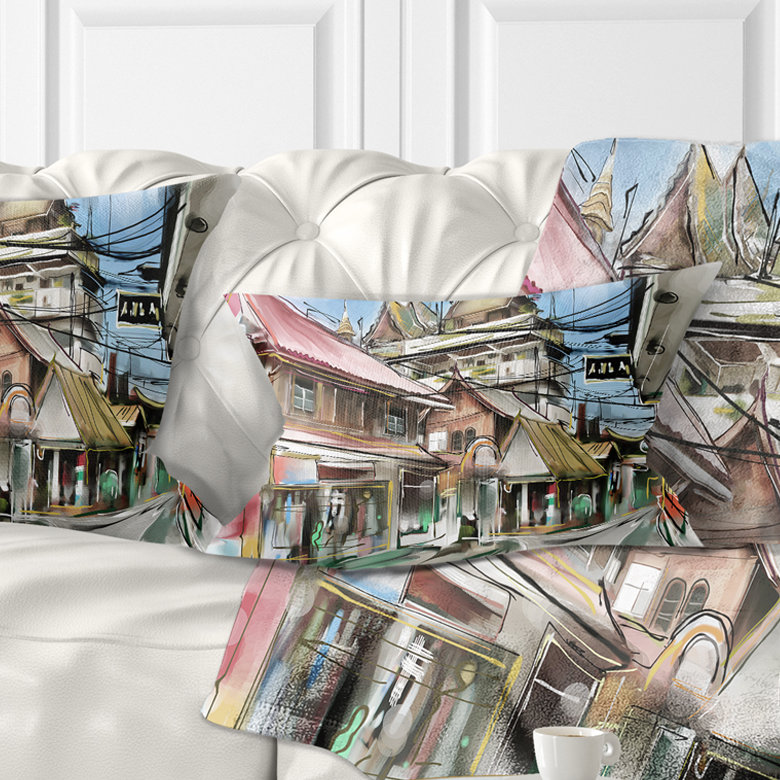 Coussin lombaire "cityscape street city street"