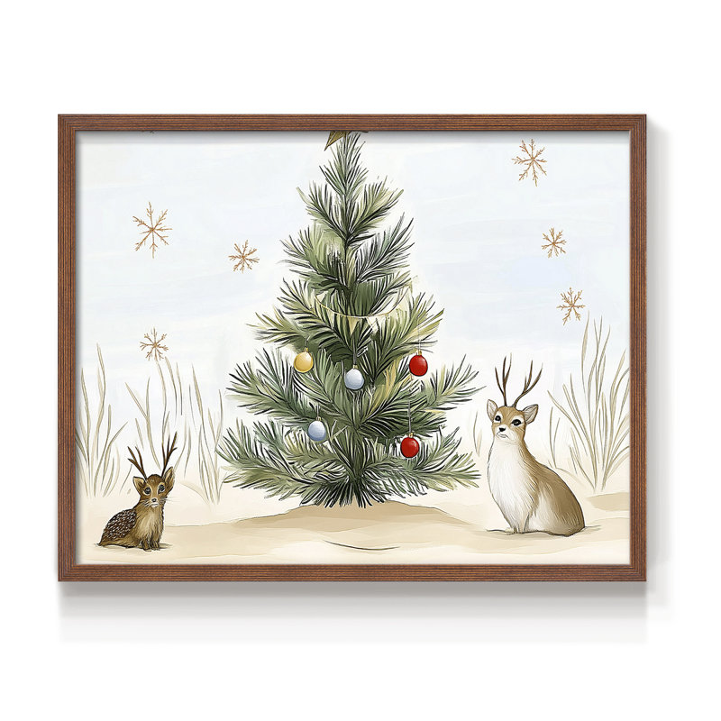 Chirstmas Art-CCL -Framed Print - Restickable, H 11 po x l 14 po, Noyer