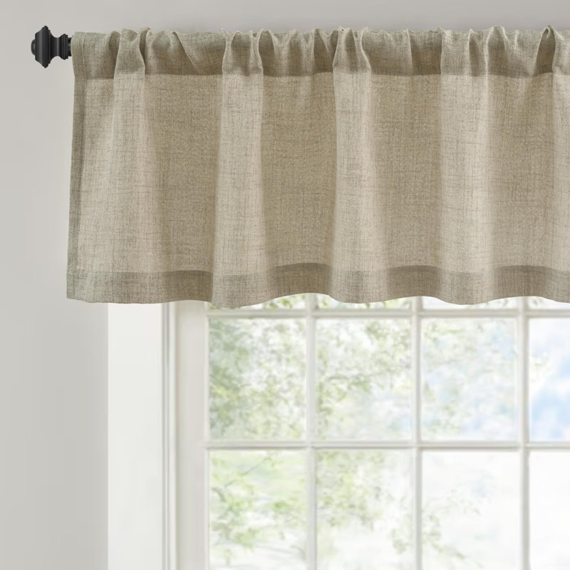 Chesham  Linen Textured Curtain Valances for Windows Light Filtering  Rod Pocket Farmhouse Country Rustic Kitchen Valances for Bedroom Living Room Bathroom