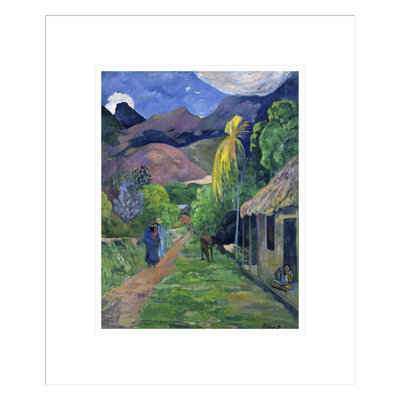 Street in Tahiti par Paul Gauguin - Estampe numérique encadrée