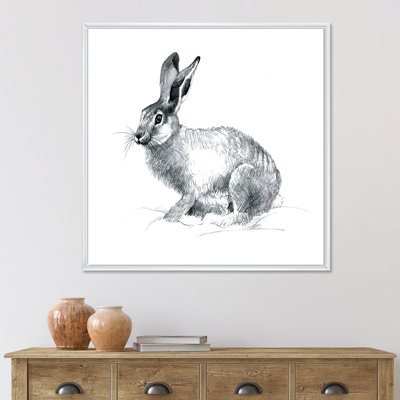 Portrait monochrome de lapin - reproduction sur toile