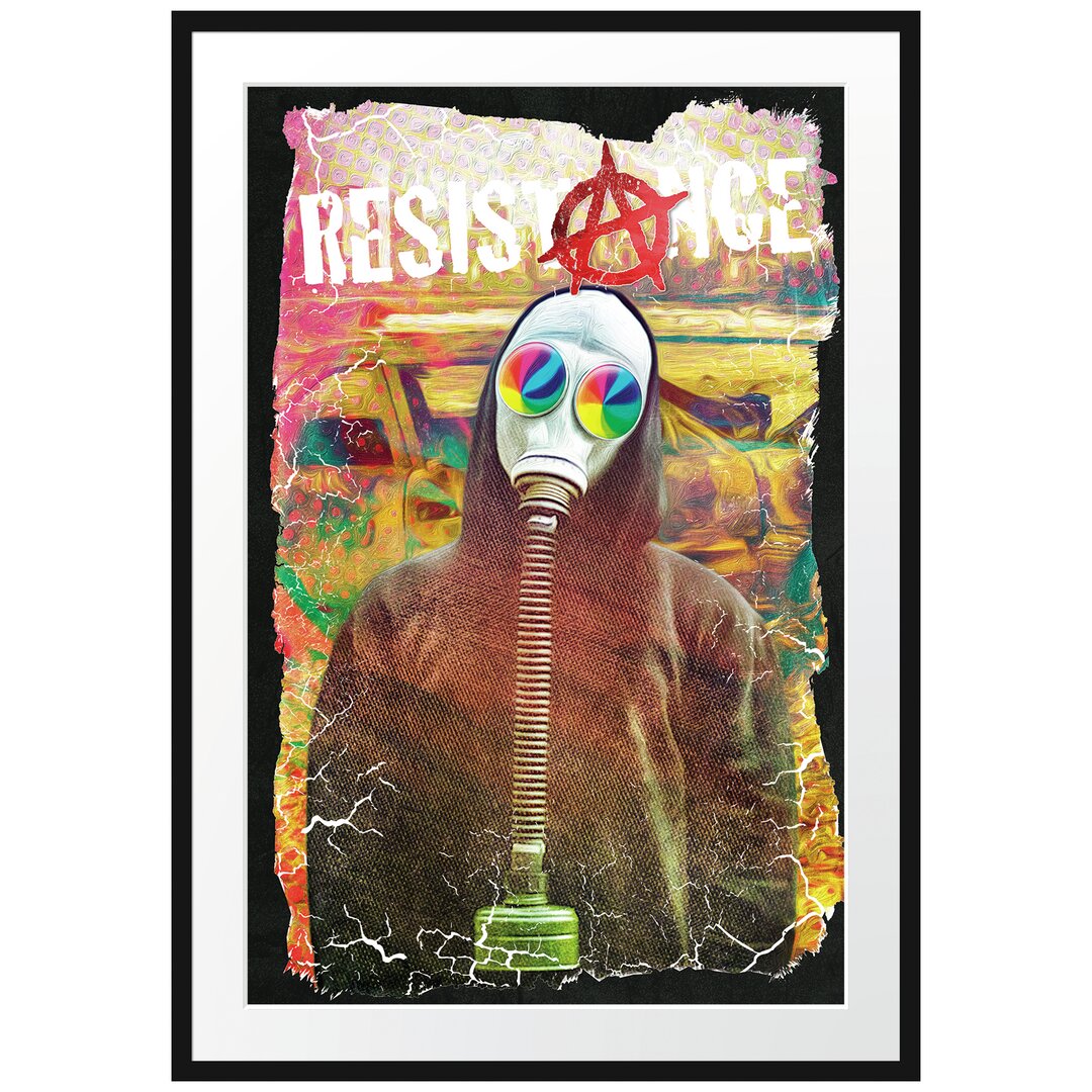 Gerahmtes Poster Resistance Black