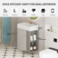 Meuble-lavabo à fixation murale 21,6 po avec lavabo en céramique, porte à fermeture douce, tablette flottante droite, assemblage requis, gris-1697345827