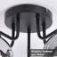 5-light Glass Semi Flush Mount Smoked Grey Ceiling Light