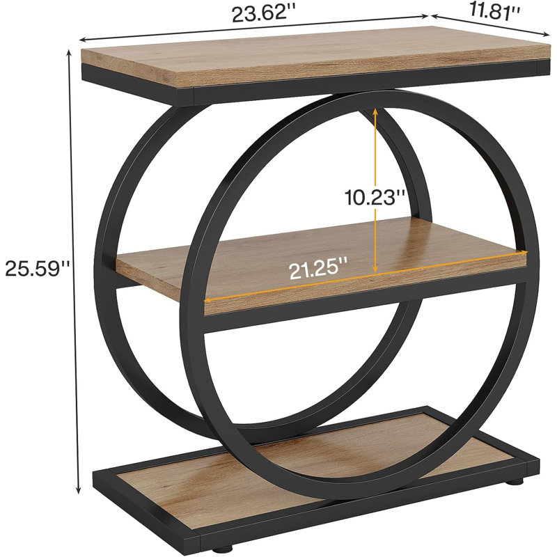 End Table, Oak, Black