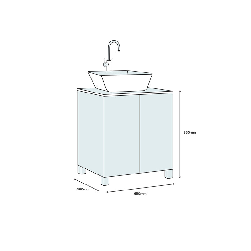 Millard 650mm Single Bathroom Vanity with Vessel Ceramic Basin