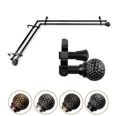Tringle à rideaux double de coin Celio 13/16 po de diamètre