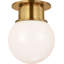 Callan Flush Mount with White Glass Dome-379625149-379625151