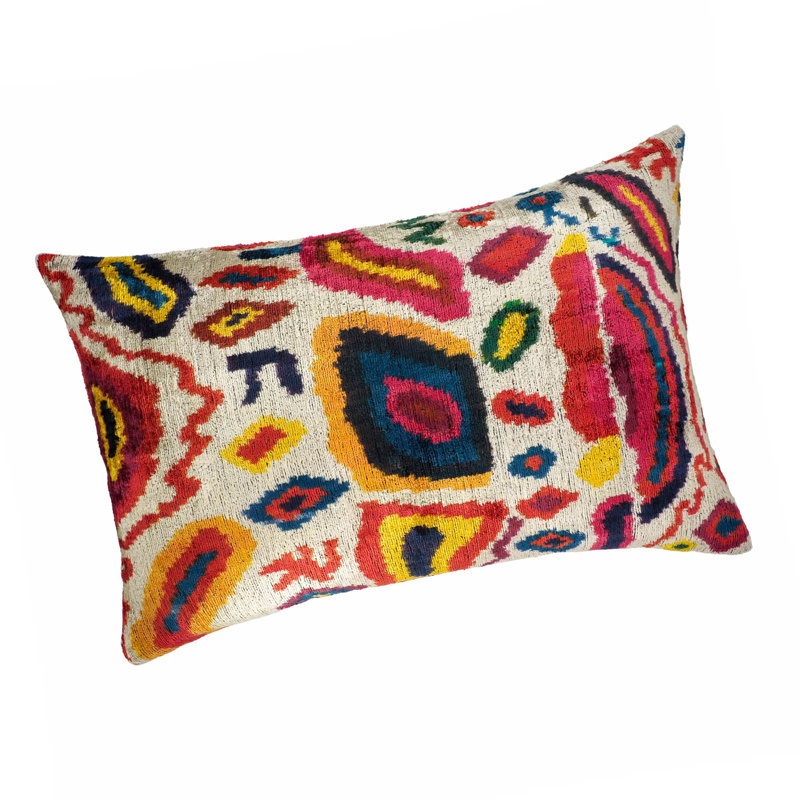  Housse de coussin en soie Ikat