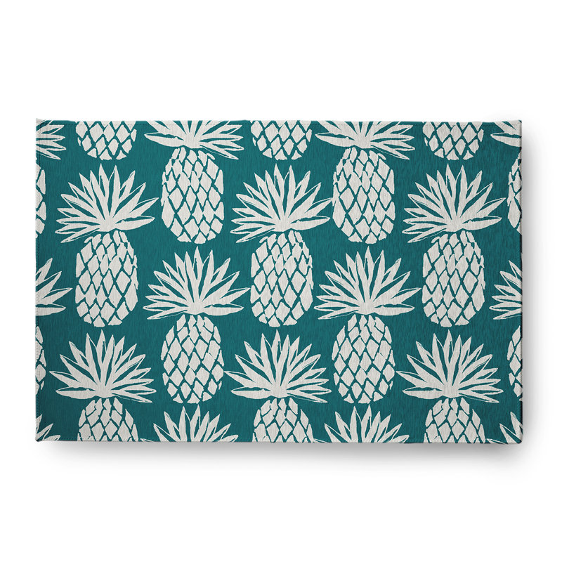 Tapis bleu sarcelle Yoshida, Rectangle 4 pi x 6 pi