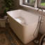 Baignoire profonde autoportante en pierre blanche 47 "pour appartements avec siège 47"