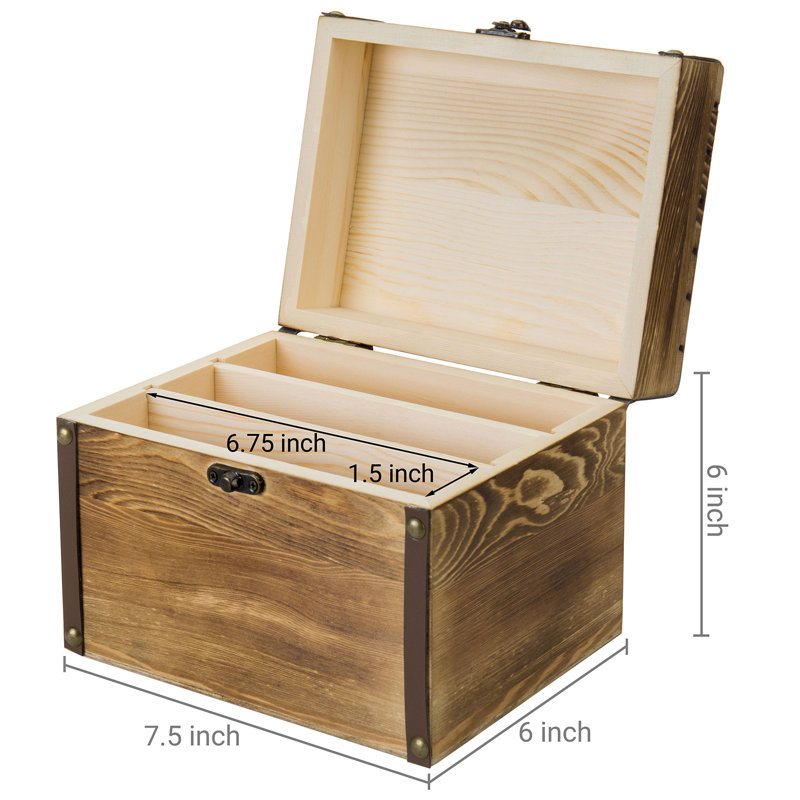 Solid Wood Recipe Card Box, Brown