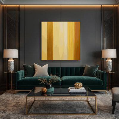 Art abstrait sur toile jaune
