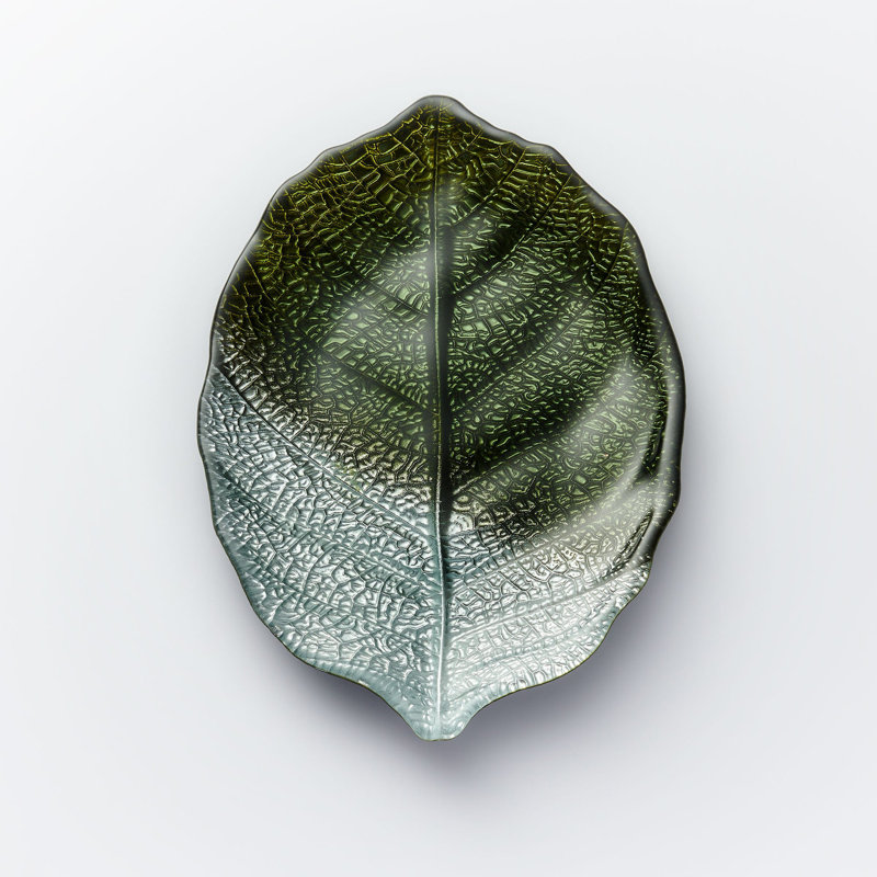 Annajulia Glass Decorative Plate 1, Green/Silver