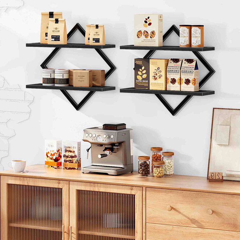 2 Piece Bracket Shelf, Black