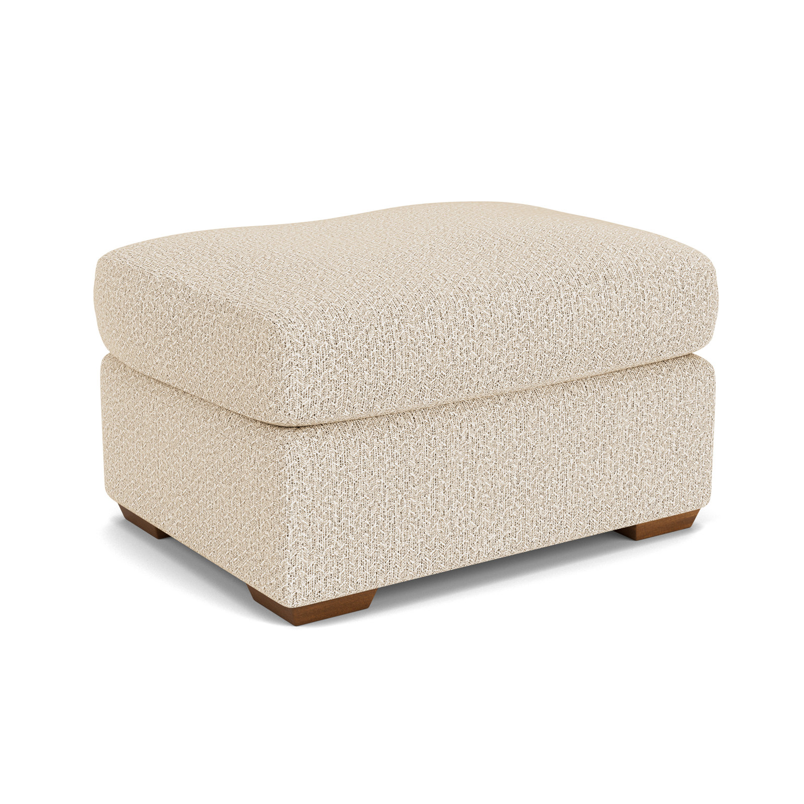 Upholstered Ottoman, White Polypropylene/Olefin