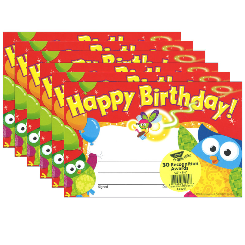 Joyeux anniversaire (hibou-étoiles !) prix de reconnaissance