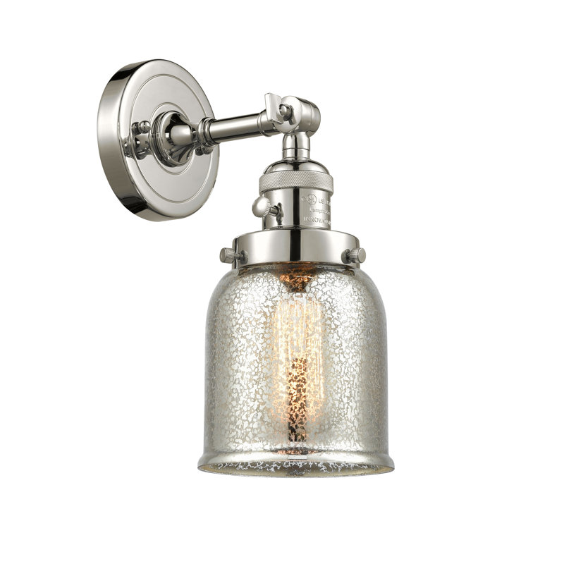 Bell - 1 Light 5" Sconce, Silver Mercury, 60 Watt Vintage Incandescent Bulb, Polished Nickel