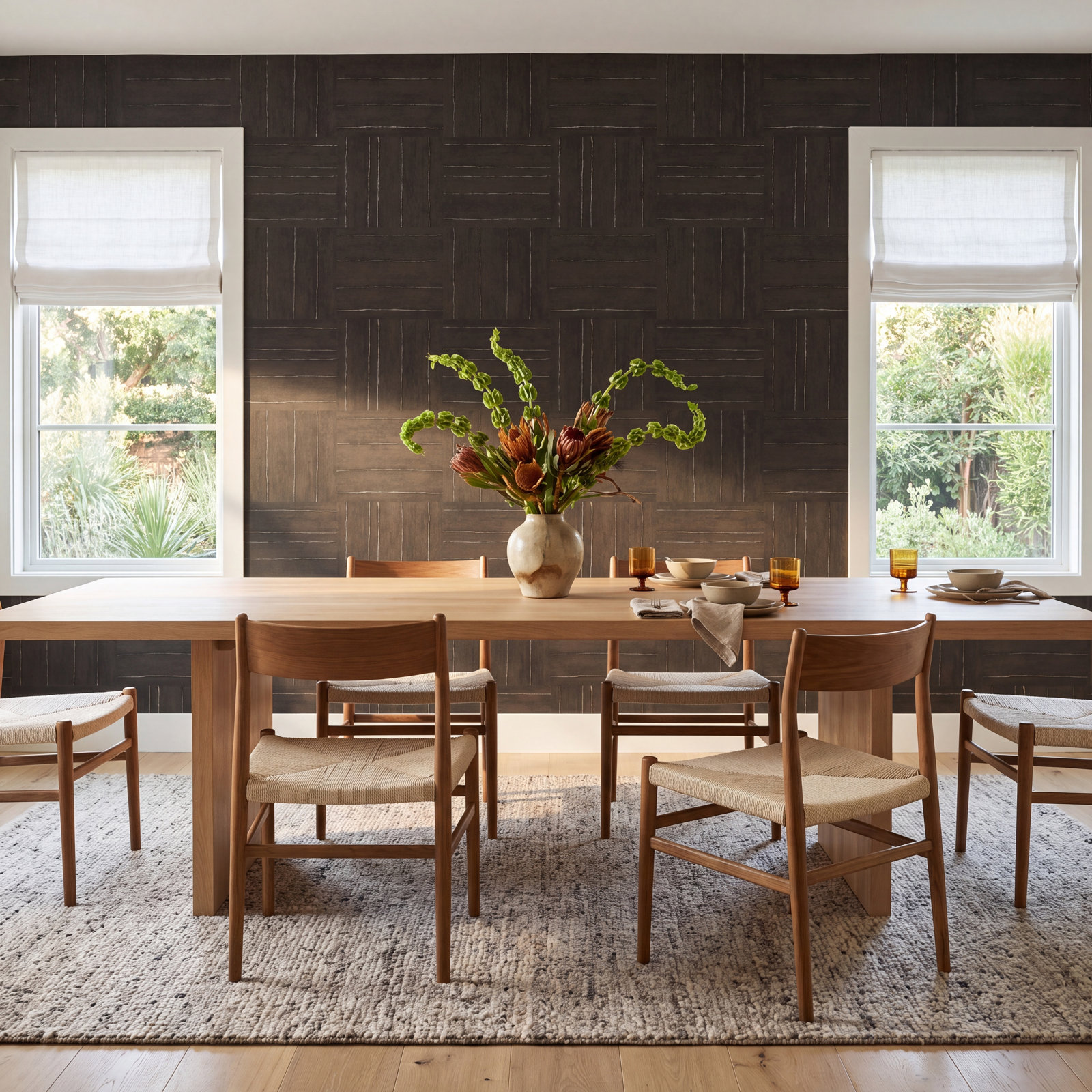 Lianna Geometric Wallpaper, Charcoal