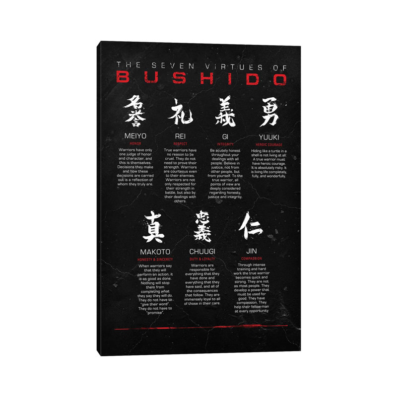 Bushido Code Black by Nikita Abakumov - Wrapped Canvas Print, 66.04 cm H x 45.72 cm W x 3.175 cm D