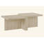 Table basse, l 48 po, cocktail, rectangulaire, 2 niveaux, salon, stratifié travertin aspect pierre, contemporain, moderne