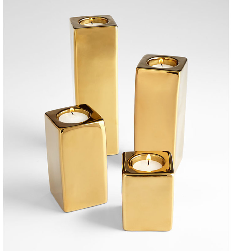 Porte-votive en céramique Etta, H 4,75 po x l 2,5 po x P 2,5 po